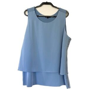 DG 2 Diane Gilman Blue Layered Tank Top Size 2X